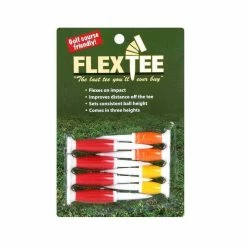 FlexTee Flexible Fluorescent Golf Tees Red/Orange/Yellow-8 Pack